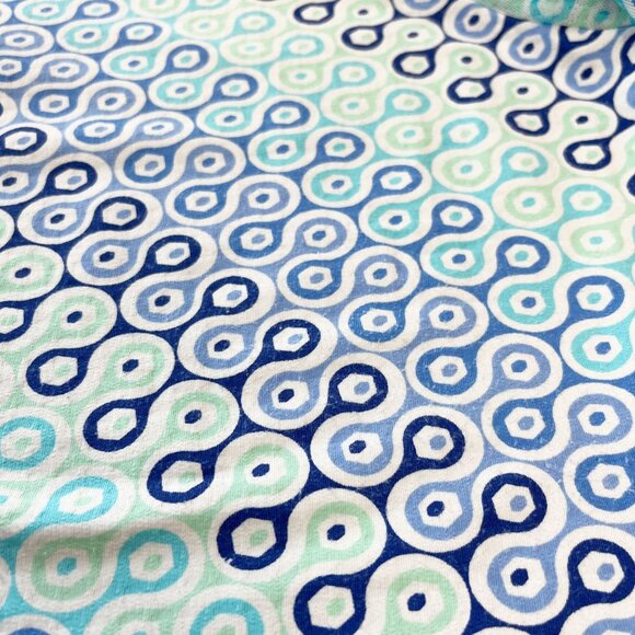 Ibkul Blue Geometric Print Mesh Long Sleeve Top 1/4 Zip Pullover - Size Small - Picture 8 of 8